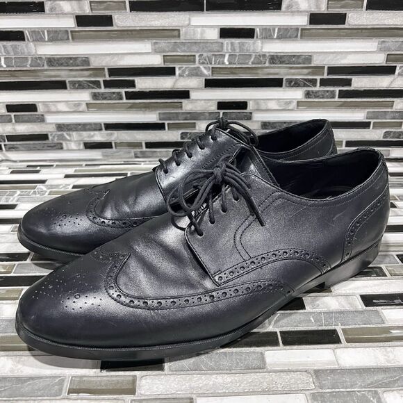 Cole Haan Grand OS C23793 Jefferson Leather Black‎ Wingtip Shoes Mens Size 13 M main image 8
